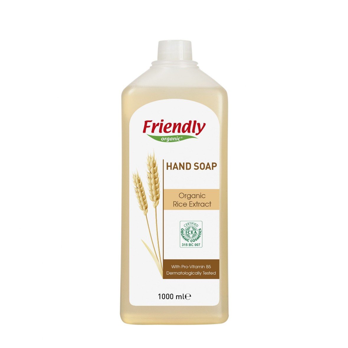 Organic Friendly Friendly delikatne mydło do rąk ryżowe, 1000 ml