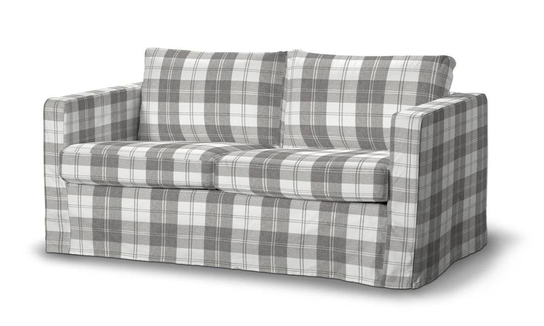 Dekoria pl pl Pokrowiec na sofę Karlstad 2-osobową nierozkładaną długi krata szaro-biała 165 x 89 x 64 cm Edinburgh 618-115-79
