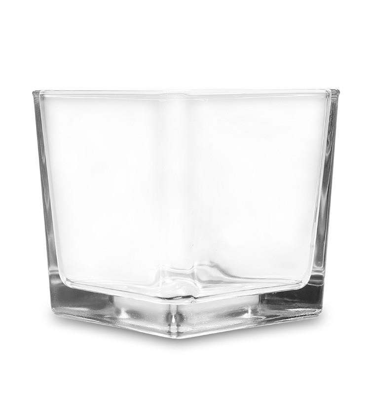 Pigmejka Wazon dekoracyjny kwadrat, szklany, 10x10x10 cm