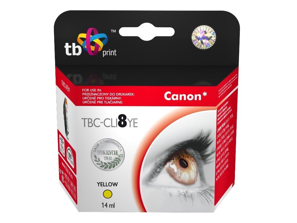 Tusz do Canon CLI8YE TBC-CLI8YE Ye 100% nowy