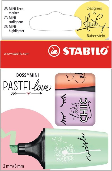 Stabilo Boss, zakreślacze pastelowe, 3 sztuki