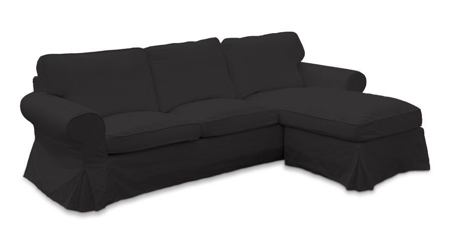 Dekoria Pokrowiec na sofę Ektorp 2-osobową i leżankę Shadow Grey grafitowy) 252 x 163 x 88 cm Cotton Panama 1014-702-08