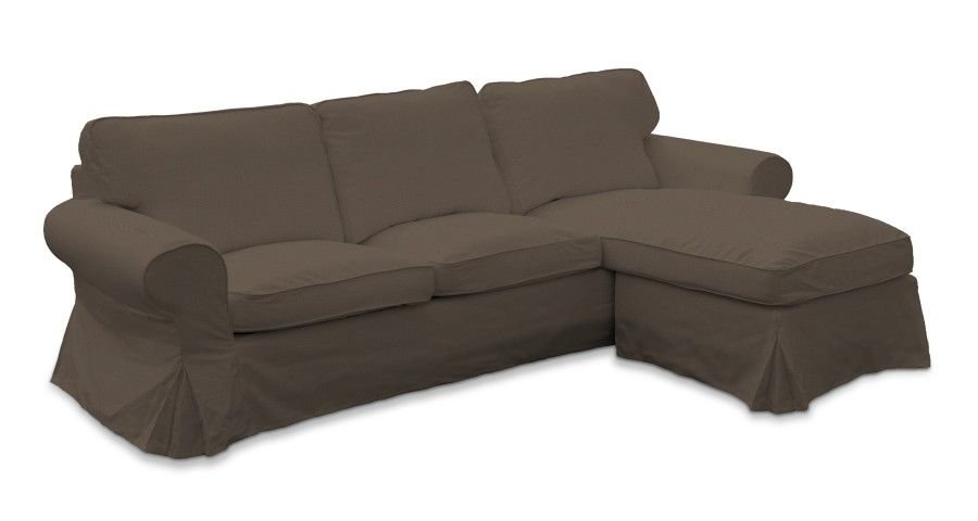 Dekoria Pokrowiec na sofę Ektorp 2-osobową i leżankę brązowy sofa ektorp 2-os i leżanka Etna 1014-705-08