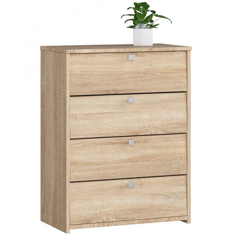 Szafka na buty AKORD Dąb Sonoma 60 cm - 4 drzwi, fronty kolor Dąb Sonoma, mat, 4 półki - 60x33x80 cm