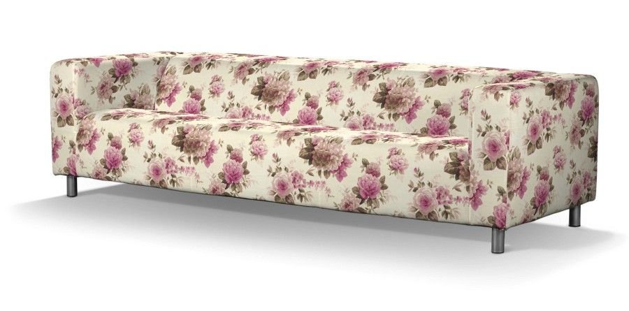 FRANC-TEXTIL 664  141  07 Klippan Pokrowiec na kanapę dwuosobową, Mirella, beżowy/różowy 664-141-07