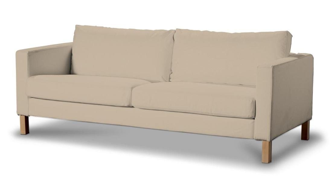 Dekoria pl pl Pokrowiec na sofę Karlstad 3-osobową nierozkładaną krótki Caffe Latte beżowy) 204 x 89 x 64 cm Cotton Panama 615-702-01