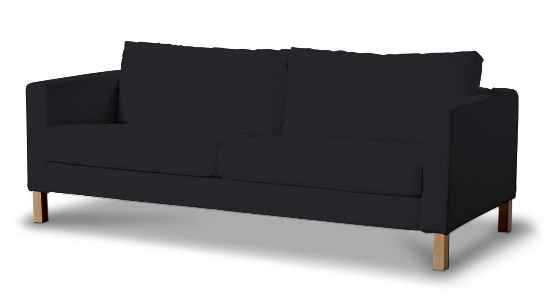 Dekoria pl pl Pokrowiec na sofę Karlstad 3-osobową nierozkładaną krótki czarny 204 x 89 x 64 cm Etna 615-705-00