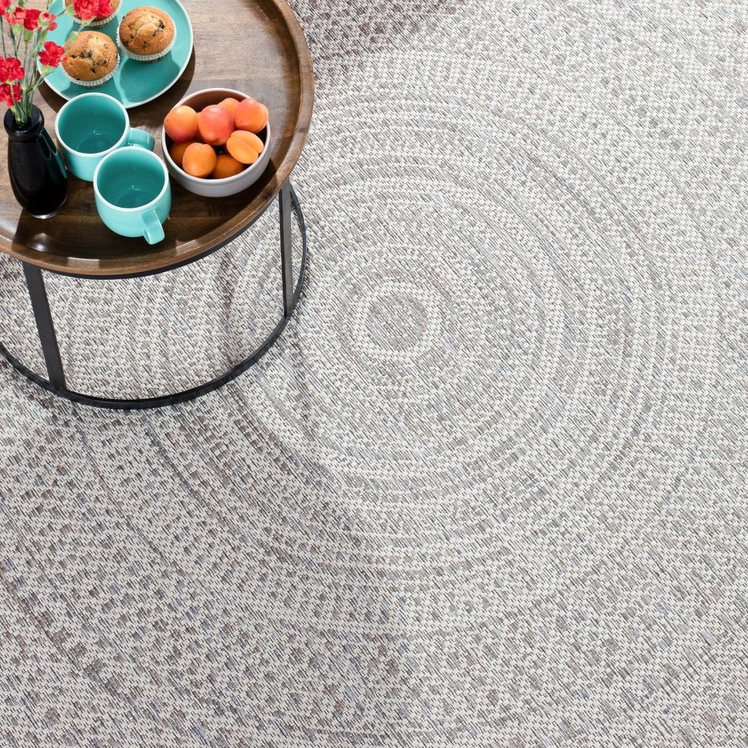 Dekoria Dywan Breeze Circles wool/cliff grey 160x230cm 160x230cm 802-39