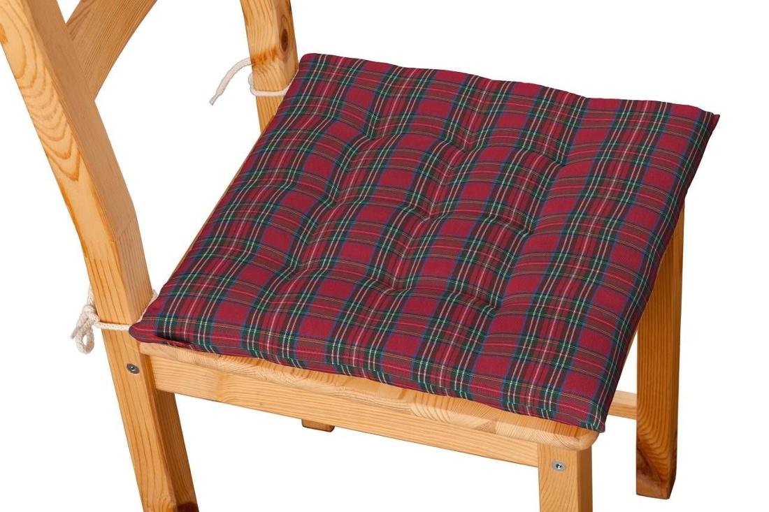 Dekoria Siedzisko Karol na krzesło czerwona kratka 40 × 40 × 3,5 cm Bristol 200-126-29