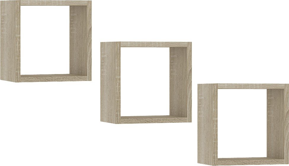 FABRYKA MEBLI AKORD Półki ścienna AKORD, dąb-sonoma, komplet 3 szt.