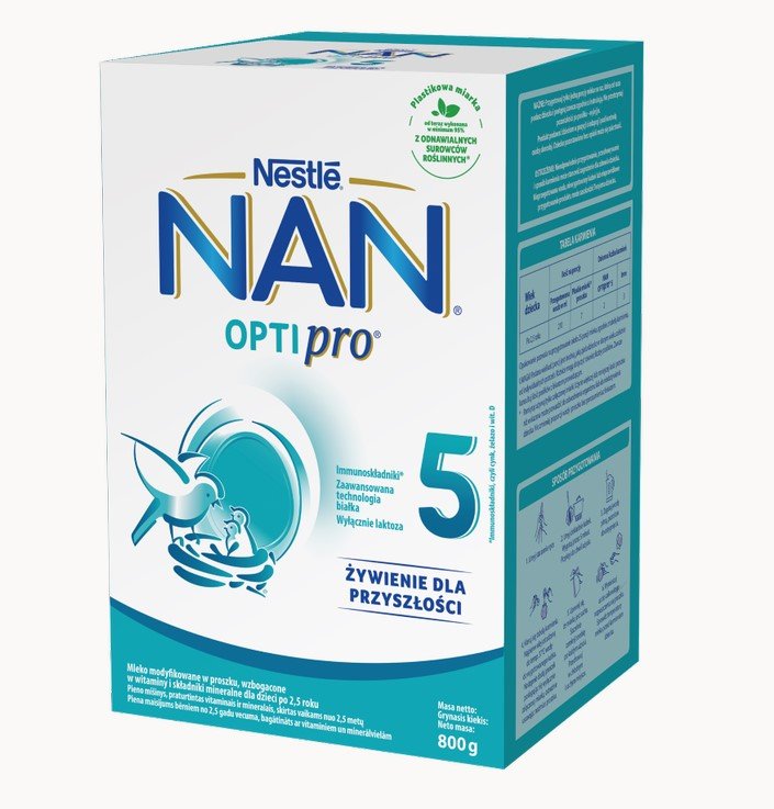 NESTLE NAN OPTIPRO 5 MLEKO MODYFIKOWANE DLA DZIECI PO 2,5 ROKU 800G