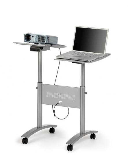 Nobo Stolik multimedialny do projekcji NOBO mobilny metalowy dwupoziomowy srebrny ACN1900791