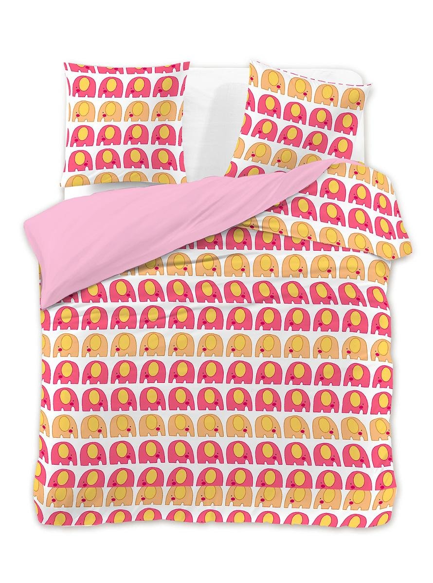 DecoKing Pościel /CUTEELEPHANTS/155X220+80X80*1 mikrowłókno