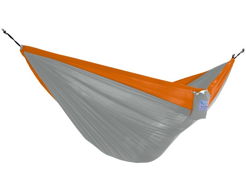 Hamak turystyczny dwuosobowy VIVERE Parachute PAR2, pomarańczowo-szary
