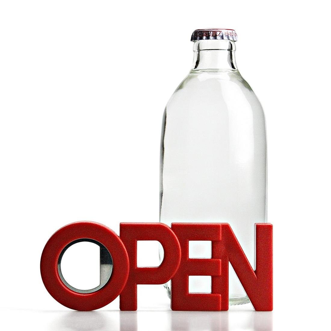Qualy Open 13 Cm Czerwony Otwieracz Do Piwa I Butelek Plastikowy Z Magnesem