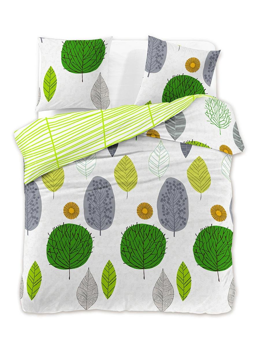 DecoKing DecoKing  Pościel Bawełniana - Ducato - Green Leaf 230x220 + 50x75*2 cm