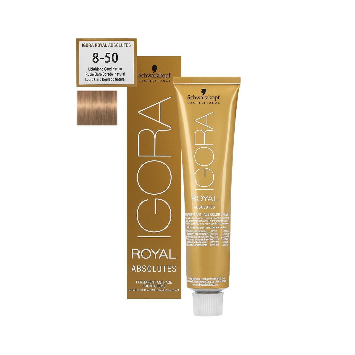 Schwarzkopf Professional Professional, Igora Royal Absolutes, farba do włosów 8-50, 60 ml