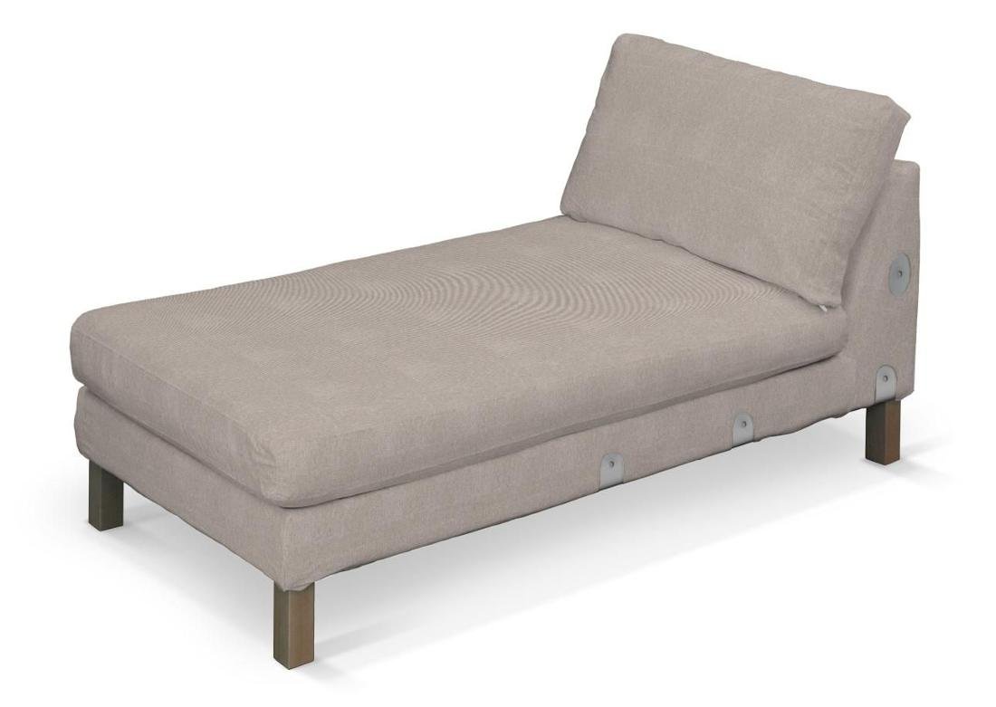 Dekoria pl pl Pokrowiec na szezlong Karlstad dostawka krótki beżowo-szary 80 x 160 x 80 cm Etna 733-705-09