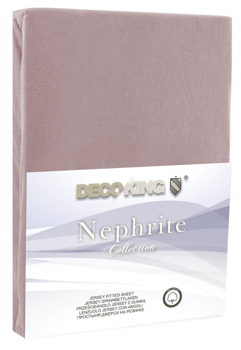 DecoKing prześcieradło cappuccino jersey z gumką 140x200