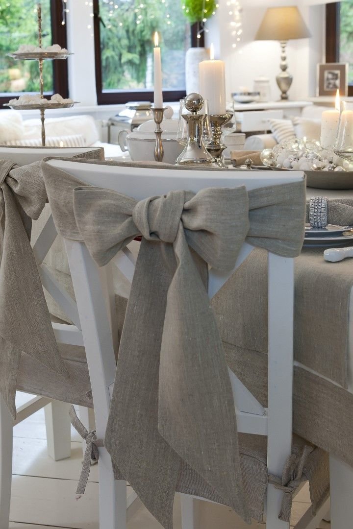 Dekoria Szarfa na krzesło 270x12cm naturalny len 270x12cm Linen 1327-392-05