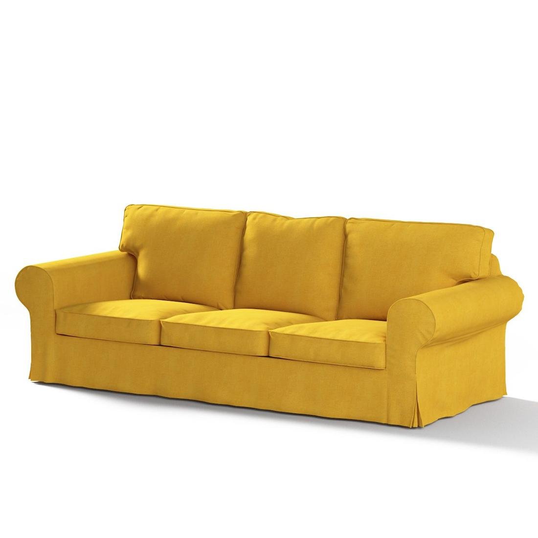 Dekoria Pokrowiec na sofę Ektorp 3-osobową rozkładaną musztardowy szenil 218 x 88 x 88 cm Etna 795-705-04