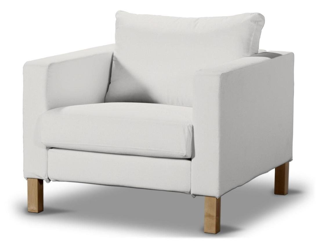 Dekoria pl pl Pokrowiec na fotel Karlstad krótki kremowa biel 89 x 89 x 64 cm Etna 619-705-01