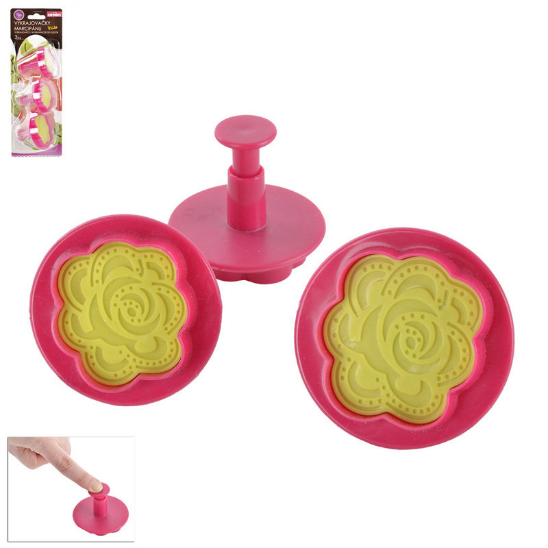 Orion Wykrawacz do masy cukrowej ciastek Róże, 3 elementy