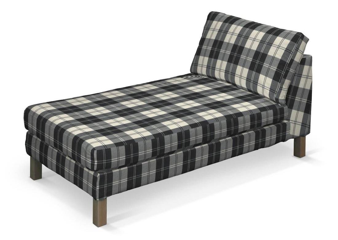 Dekoria Pokrowiec na szezlong Karlstad wolnostojący krótki krata czarno-biała szezlong Karlstad wolnostojący Edinburgh 732-115-74