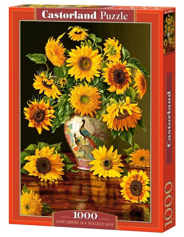 Castorland Puzzle 1000 Sunflowers in a Peacock Vase  !