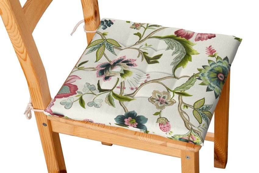 Dekoria Siedzisko Karol na krzesło kolorowe kwiaty na jasnym tle 40 × 40 × 3,5 cm Londres 200-122-00