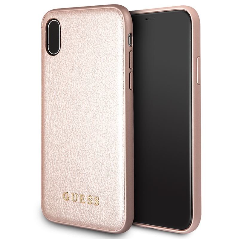 Guess Iridescent Hard Case na Apple iPhone X NA TYŁ TWORZYWO SZTUCZNE RÓŻOWY JASNY 33748