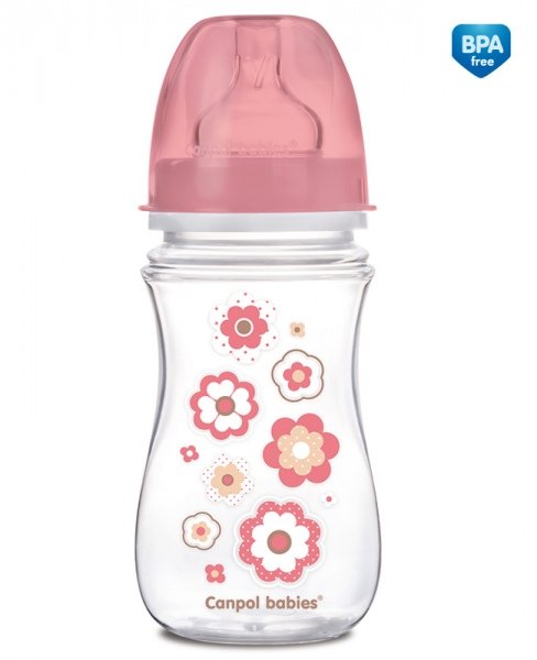 Canpol babies Antykolkowa butelka szerokootworowa EasyStart 35/217 różowa 240 ml 1 szt