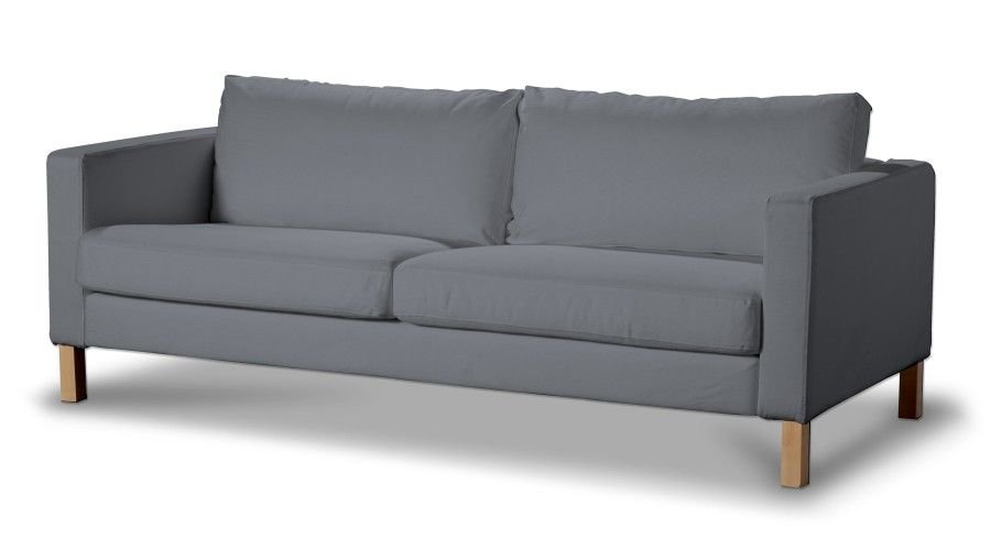 Dekoria pl pl Pokrowiec na sofę Karlstad rozkładaną Slade Grey szary) 224 x 89 x 64 cm Cotton Panama 1017-702-07
