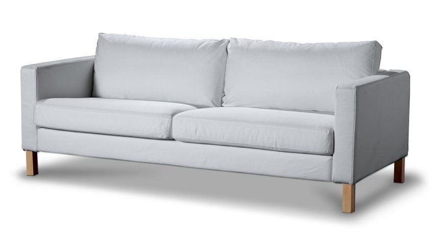 Dekoria Pokrowiec na sofę Karlstad rozkładaną krótki Snow White biały) Sofa Karlstad 3-os rozkładana Cotton Panama 1017-702-34