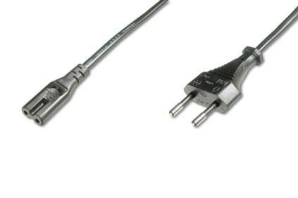 Assmann Kabel zasilający Kabel połączeniowy zasilający Typ Euro CEE 7/16 /IEC C7 (AK-440114-012-S)
