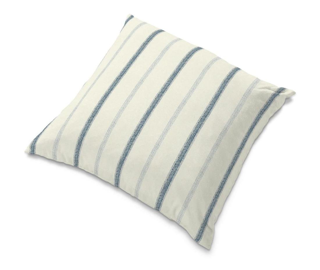 Dekoria Poszewka Tomelilla 55x55cm ecru tło niebieskie paski 55 × 55 cm Avinon 681-129-66