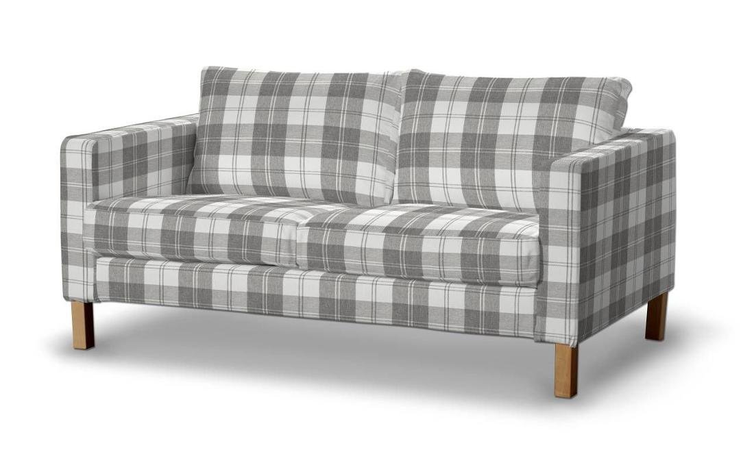 Dekoria pl pl Pokrowiec na sofę Karlstad 2-osobową nierozkładaną krótki krata szaro-biała 165 x 89 x 64 cm Edinburgh 5901249696731