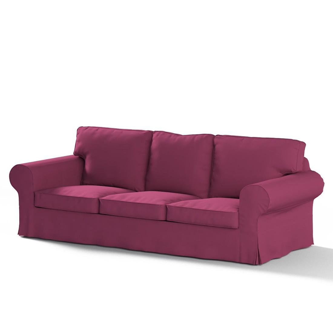 Dekoria Pokrowiec na sofę Ektorp 3-osobową nierozkładaną Plum śliwkowy) 216 x 83 x 73 cm Cotton Panama 610-702-32