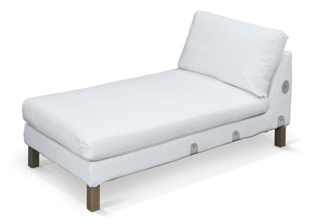 Dekoria pl pl Pokrowiec na szezlong Karlstad dostawka krótki White biały) 80 x 160 x 80 cm Cotton Panama 733-702-34