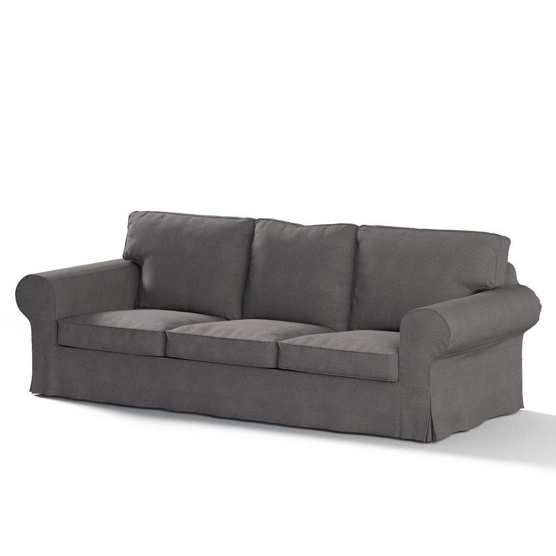 Dekoria Pokrowiec na sofę Ektorp 3-osobową rozkładaną STARY MODEL grafitowy Sofa Ektorp 3-osobowa rozkładana Etna 633-705-35