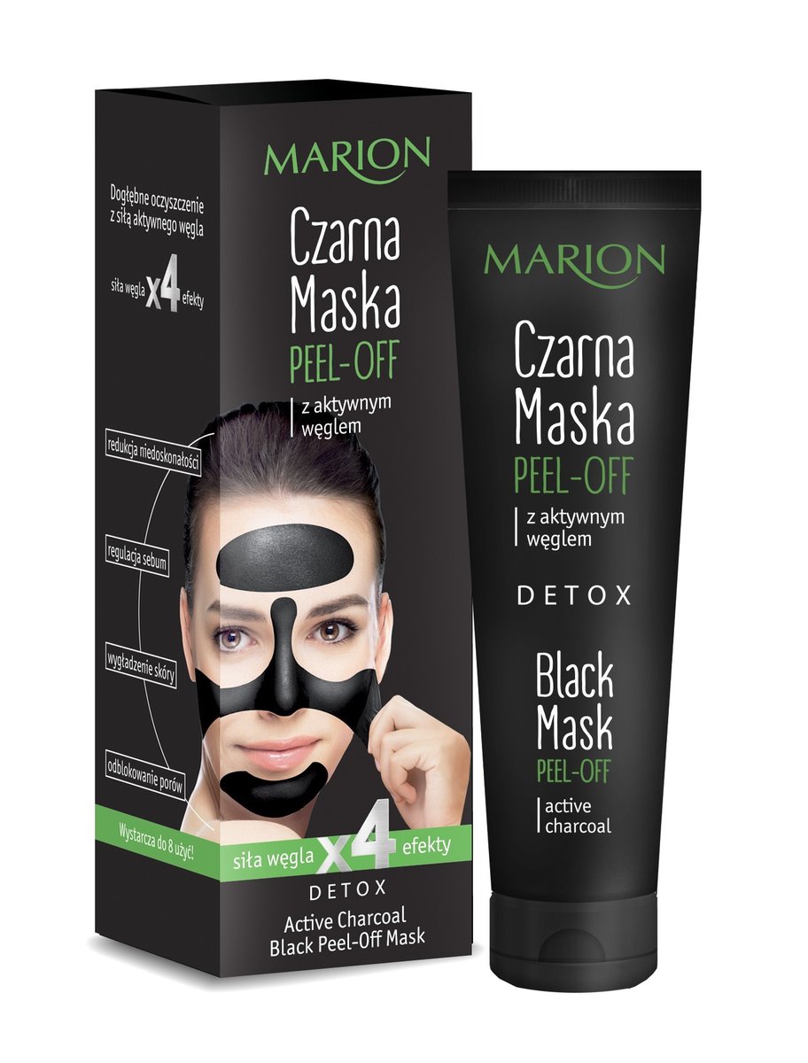 Marion Czarna maska peel-off z aktywnym węglem - Detox Active Charcoal Black Peel-Off Face Mask Czarna maska peel-off z aktywnym węglem - Detox Active Charcoal Black Peel-Off Face Mask
