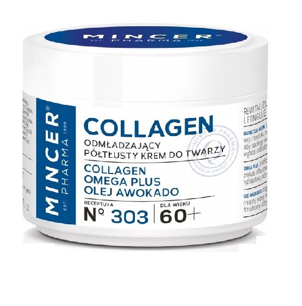 Mincer Pharma, Collagen 60+, krem półtłusty odmładzający nr 303, 50 ml