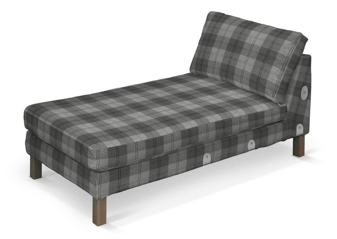 Dekoria Pokrowiec na szezlong Karlstad dostawka krótki krata w odcieniach szarości szezlong Karlstad dostawka Edinburgh 733-115-75