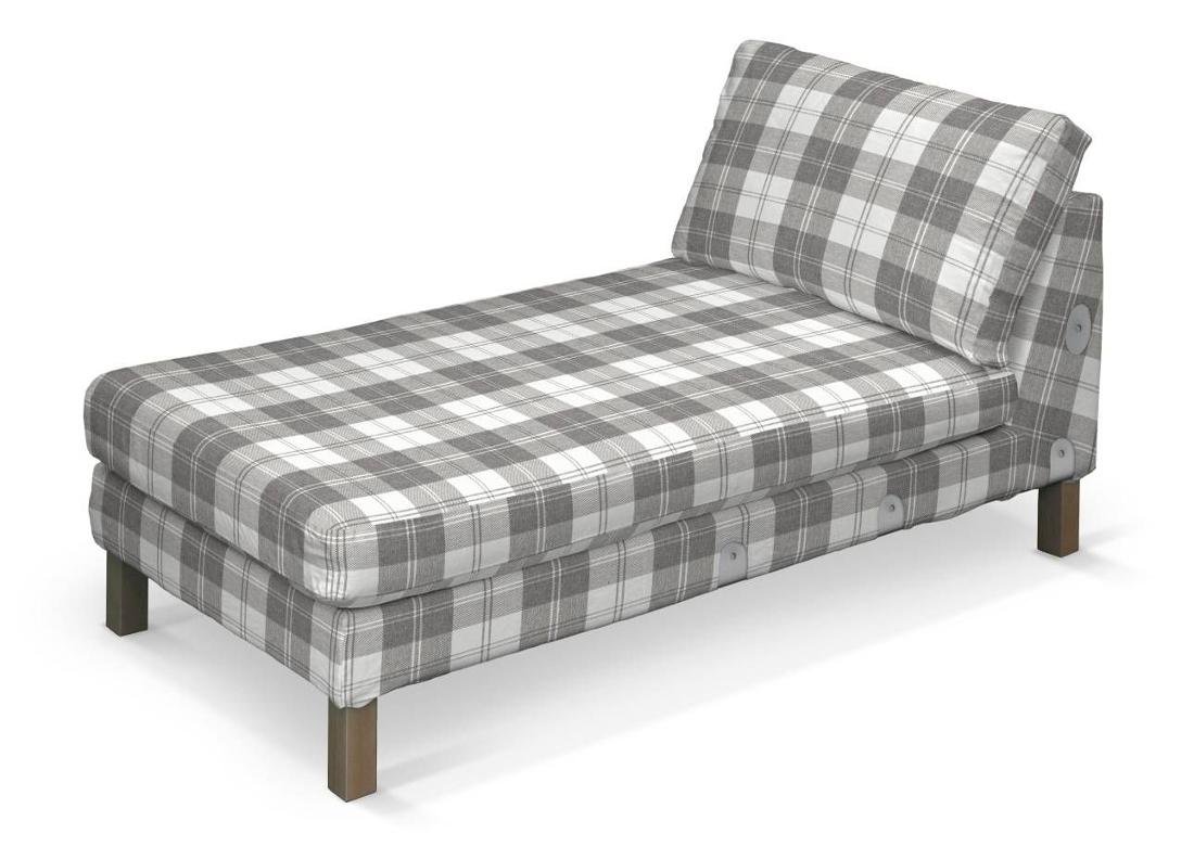 Dekoria pl pl Pokrowiec na szezlong Karlstad dostawka krótki krata szaro-biała 80 x 160 x 80 cm Edinburgh 733-115-79