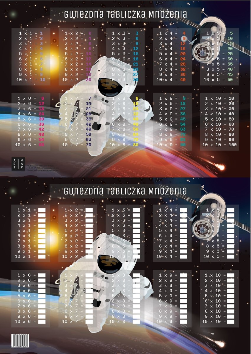 ART-MAP Podkładka na biurko. Gwiezdna tabliczka mnożenia