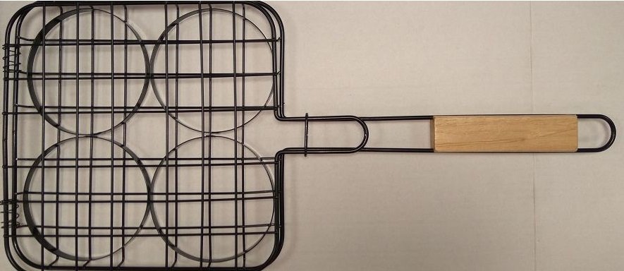Landmann Opiekacz na burgery drewno/stal chromowana, 48 cm