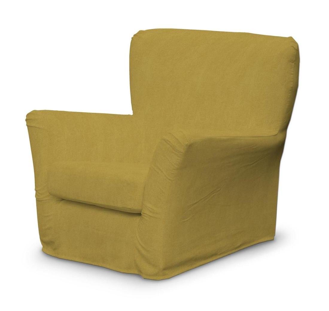 Dekoria Pokrowiec na fotel Tomelilla z zakładkami musztardowy szenil 78 x 60 x 88 cm Etna 649-705-04