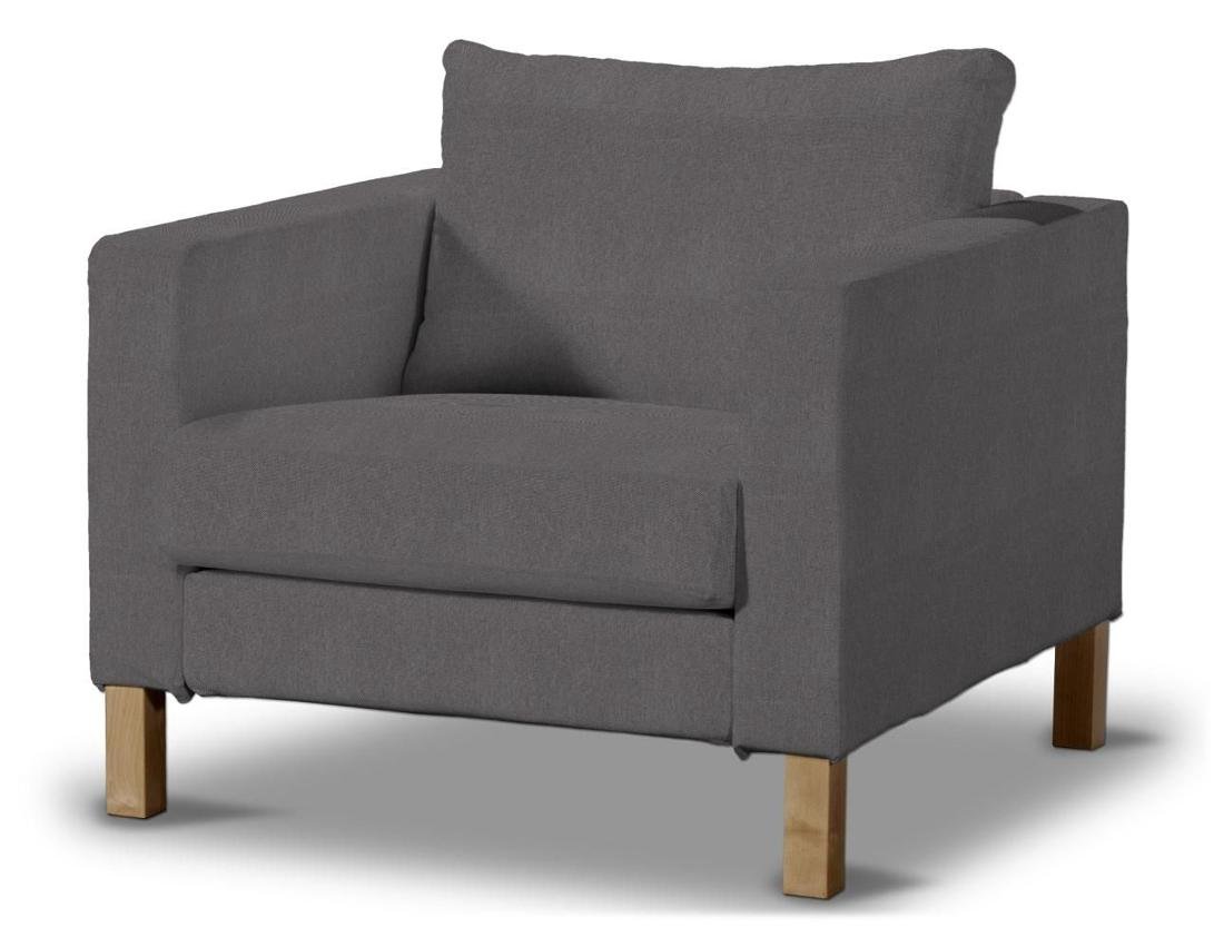 Dekoria pl pl Pokrowiec na fotel Karlstad krótki grafitowy 89 x 89 x 64 cm Etna 619-705-35