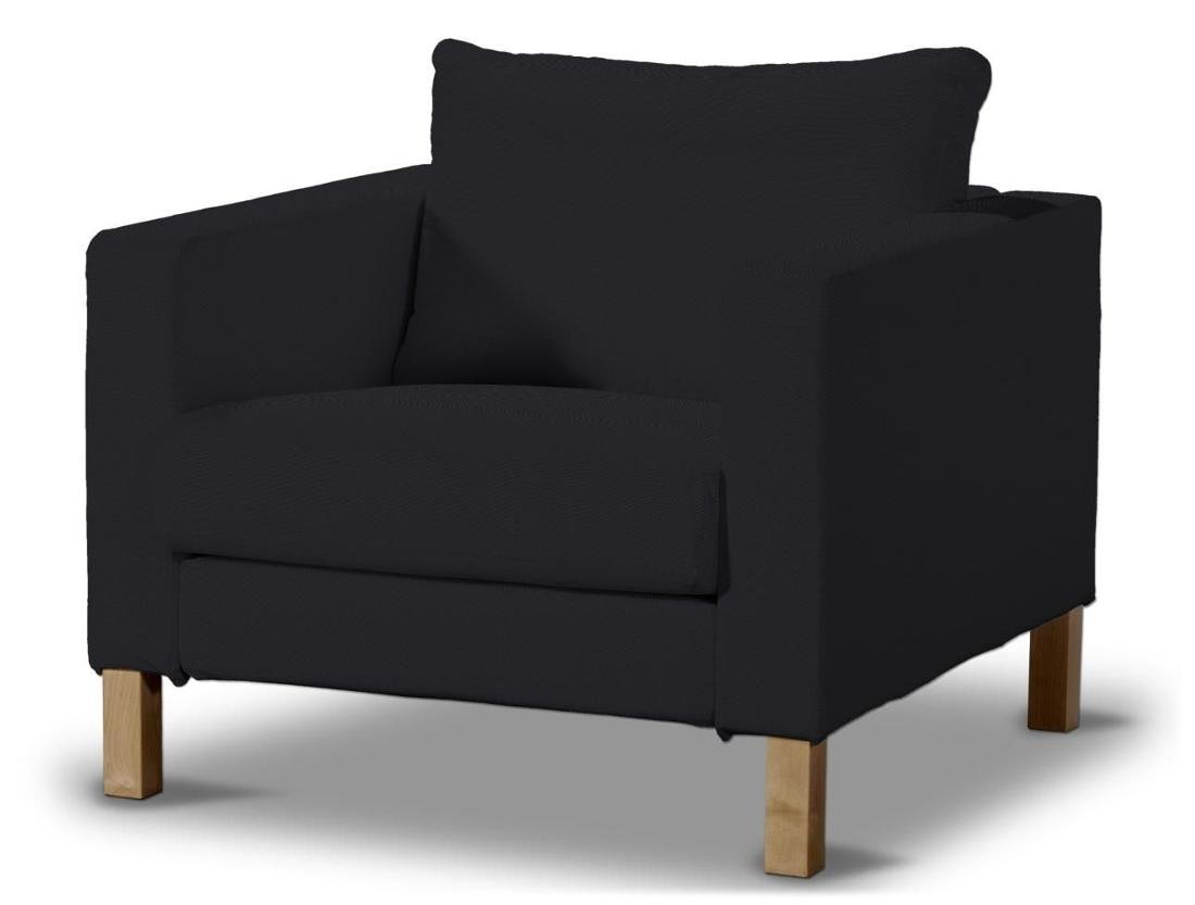 Dekoria pl pl Pokrowiec na fotel Karlstad krótki czarny 89 x 89 x 64 cm Etna 619-705-00