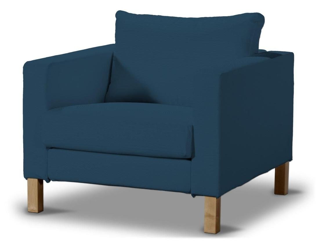 Dekoria pl pl Pokrowiec na fotel Karlstad krótki Ocean Blue morski niebieski) 89 x 89 x 64 cm Cotton Panama 619-702-30